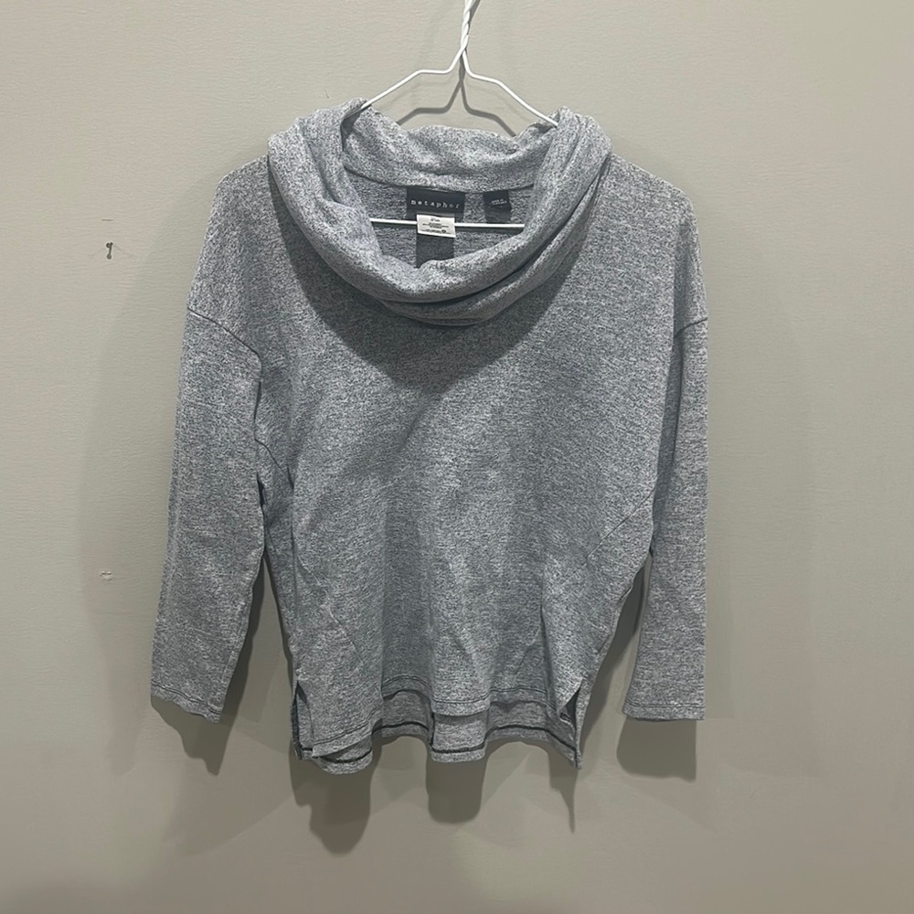 NWOT Metaphor Gray Cowl Neck Sweater Soft Knit Casual size S